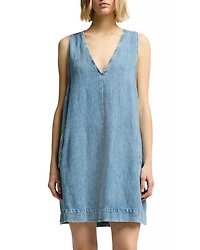 V Neck Denim Dress