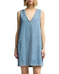 7 For All Mankind V Neck Denim Dress