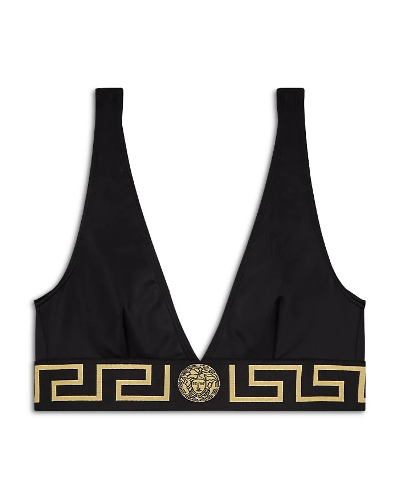 Greca Print Bikini Top