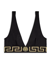 Greca Print Bikini Top