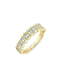 Shy Creation 14k Yellow Gold Bailey Diamond Baguette Band