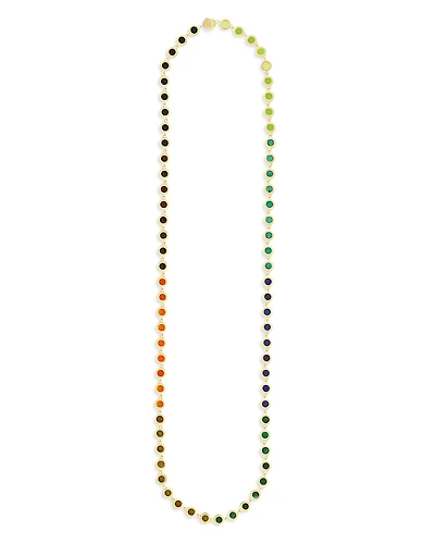 Luis Morais Men's 14K Yellow Gold Multi Round Gemstone Chain Necklace, 27