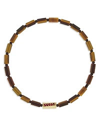 Luis Morais Men's Ruby Twisted Hexagon Tiger's Eye Beaded Bracelet