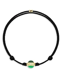 Luis Morais Men's 14K Yellow Gold Diamond Cabochon Cord Bracelet
