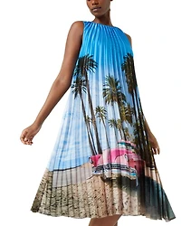 2A Uscita Madera Printed Sunray Satin Dress
