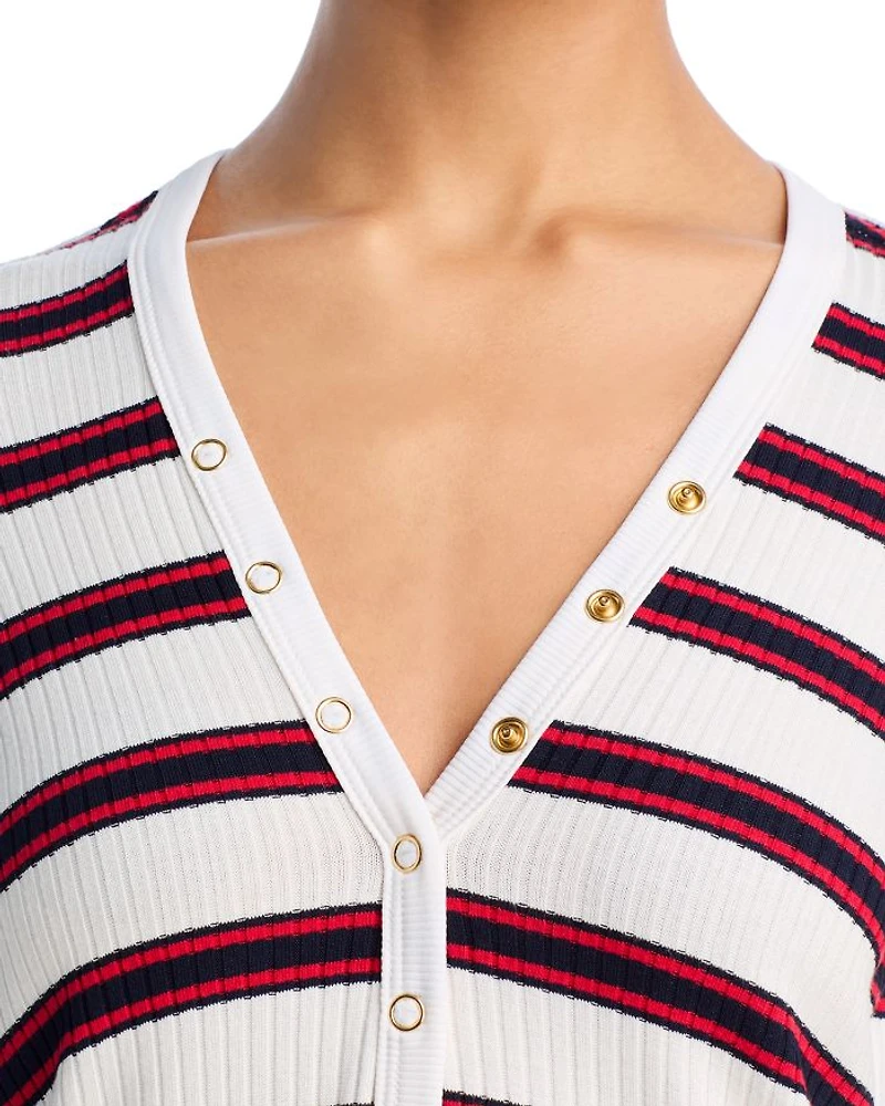 Amy Striped Shirt Dress Swim Cover-Up