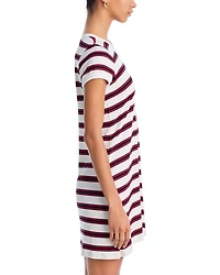 Amy Striped Shirt Dress Swim Cover-Up