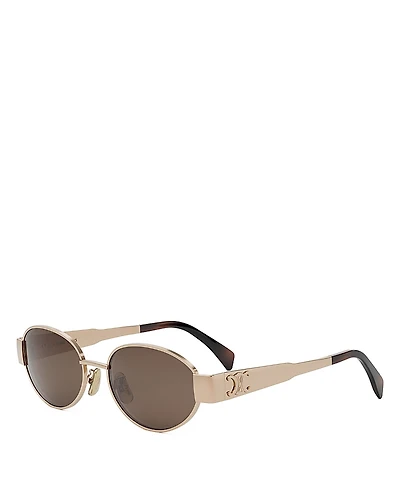 Celine Triomphe Metal Round Sunglasses, 54mm