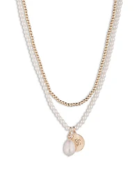 Pink Crystal, Imitation & Cultured Freshwater Pearl Layered Pendant Necklace, 16"