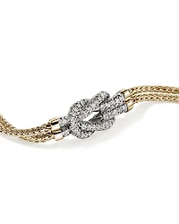 14K Yellow Gold Love Knot Diamond Bracelet
