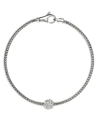 Sterling Silver JH Essentials Diamond Pavé Disc Chain Bracelet