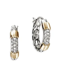 14K Yellow Gold & Sterling Silver JH Essentials Extra Small Hoop Earrings