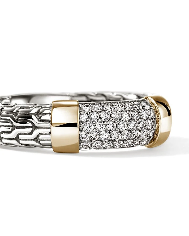 14K Yellow Gold & Sterling Silver JH Essentials Diamond Pavé Band