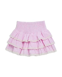Girls' Lace Trim Seersucker Skirt - Big Kid
