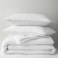 Sky Crinkle Gauze Coverlet Set, Full/Queen