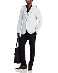 Cotton Pique Jersey Removable Hood Soft Jacket
