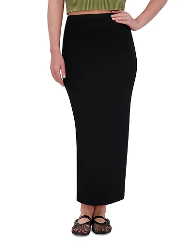 Point Slim Rib Knit Skirt