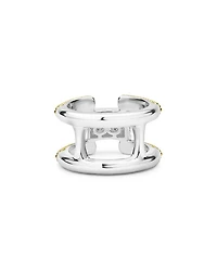 LAGOS 18K Yellow Gold & Sterling Silver Caviar Lux Clip Diamond Pavé Bangle Bracelet - Exclusive