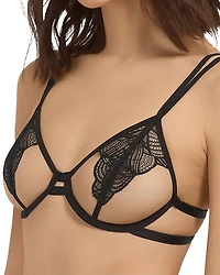 Emerson Underwire Floral Lace Open-Cup Bra