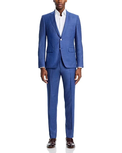 H-Huge Textured Solid Slim Fit Suit