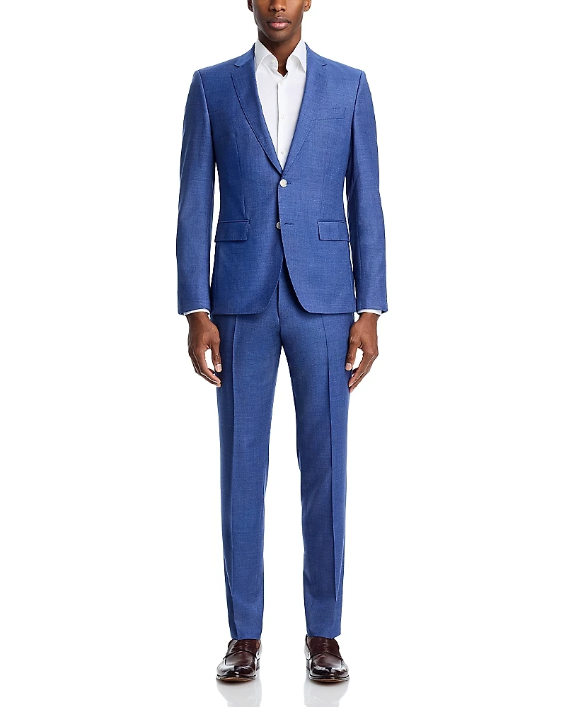 Boss H-Huge Textured Solid Slim Fit Suit