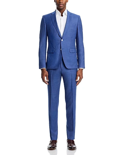 Boss H-Huge Textured Solid Slim Fit Suit