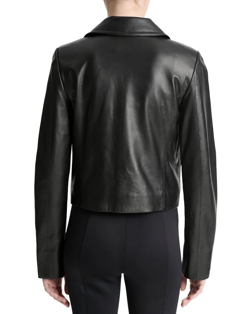 Leather Shrunken Peacoat