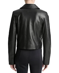 Leather Shrunken Peacoat