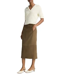 Suede Midi Skirt