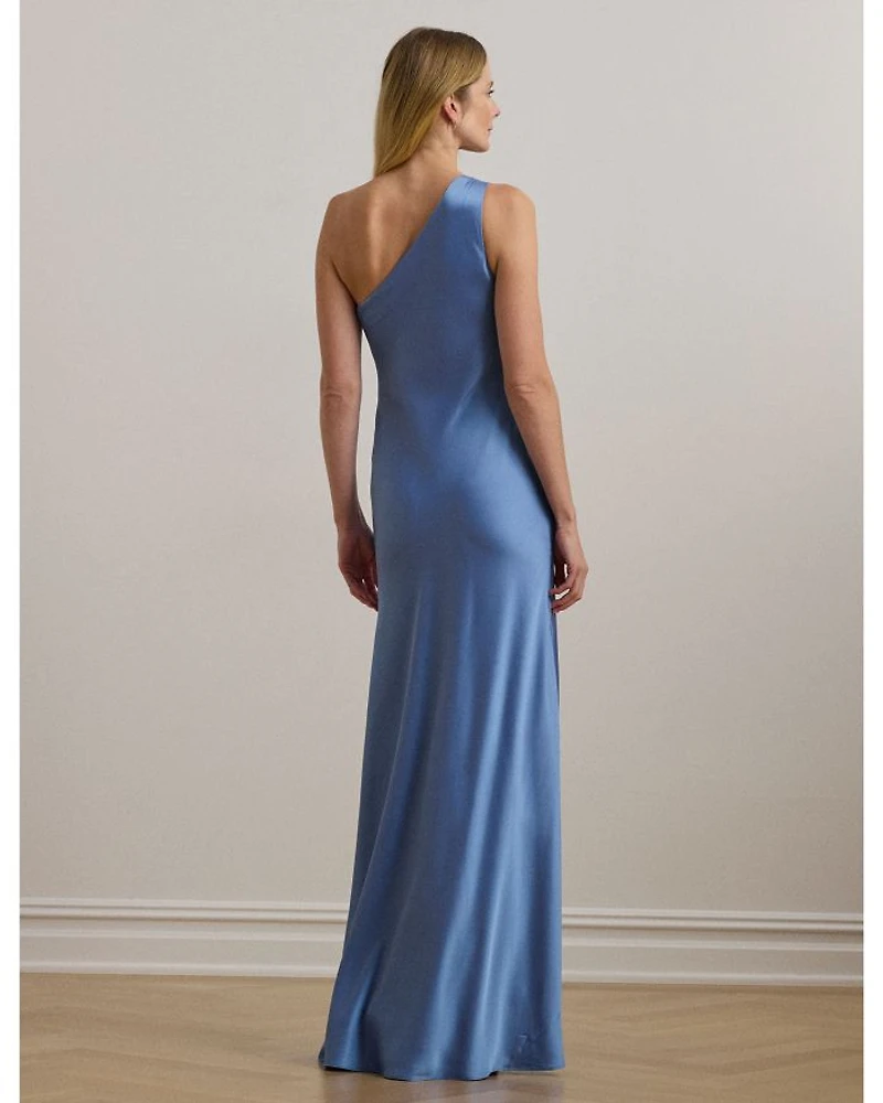 Satin Charmeuse One Shoulder Gown
