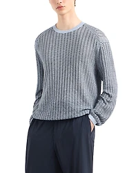 Emporio Armani Two Tone Knit Crewneck Sweater