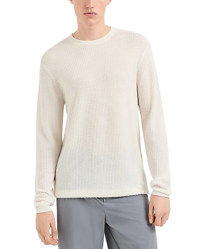 Emporio Armani Geometric Knitted Wool Pullover Crewneck Sweater