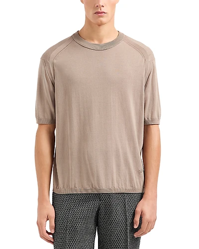 Emporio Armani Plain Knit Short Sleeved Sweater