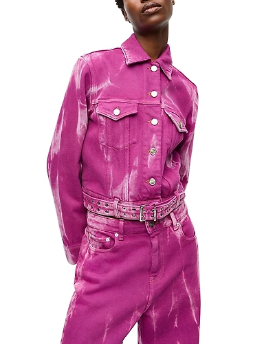 Ganni Overdyed Heavy Denim Belted Jacket