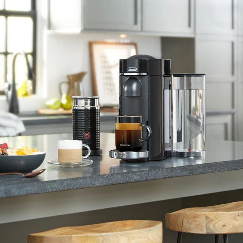VertuoPlus Deluxe by De'Longhi with Aeroccino Milk Frother, Classic Black