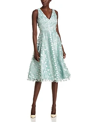 Eliza J 3D Applique Midi Dress