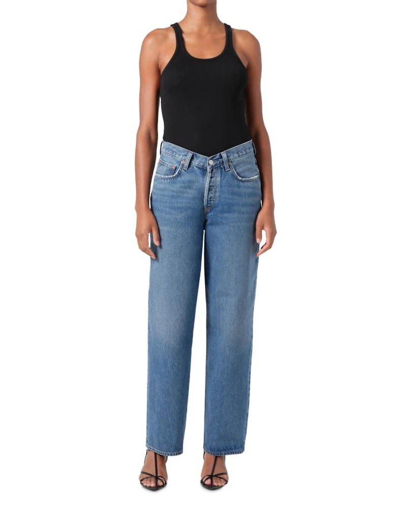 V-Waist Baggy Leg Jeans Cascade