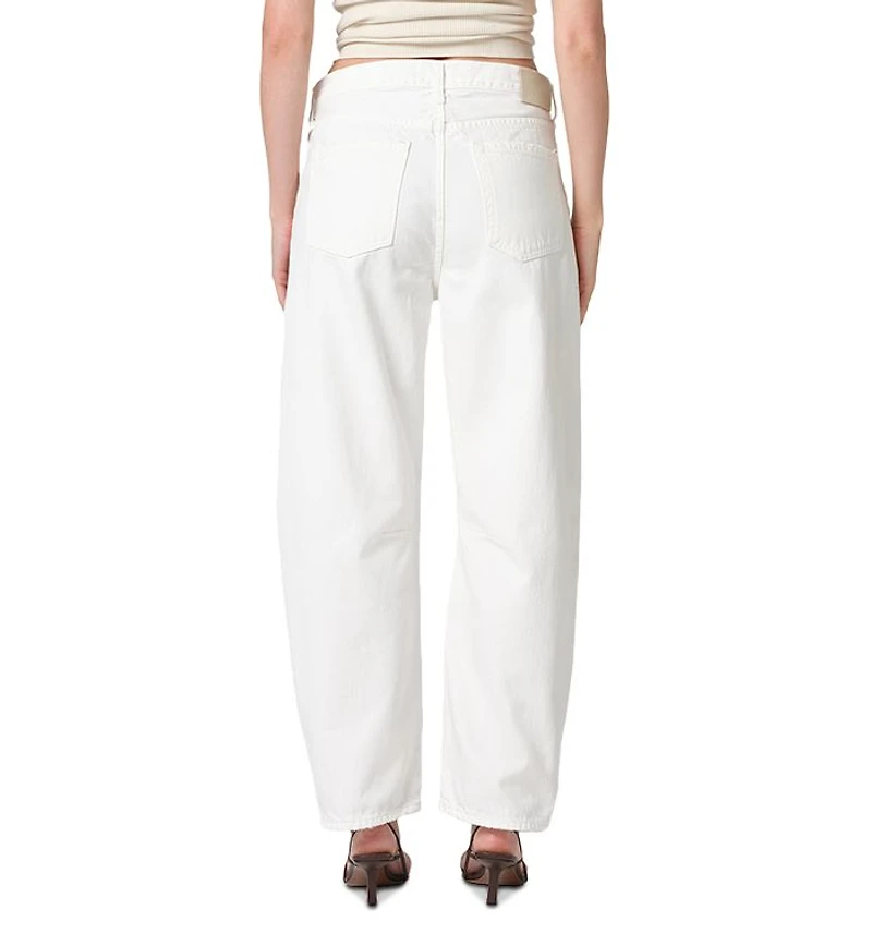 Miro High Rise Ankle Barrel Jeans Soft White