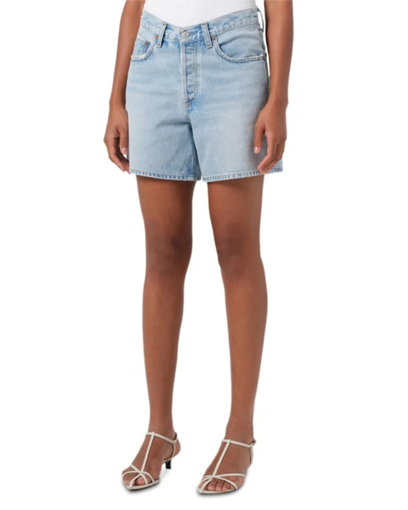 V Waist Mid Rise Denim Shorts Backbeat