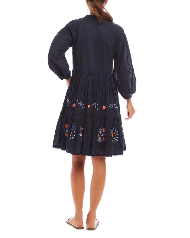 Embroidered Lace Trim Dress