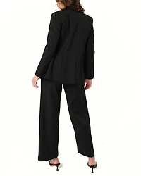 Women's Wide Leg Maternity Work Pant Italian Stretch Suiting Fabric (Regular & Petite)