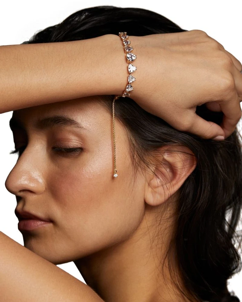 Luxor Trillion Cubic Zirconia Slider Bracelet