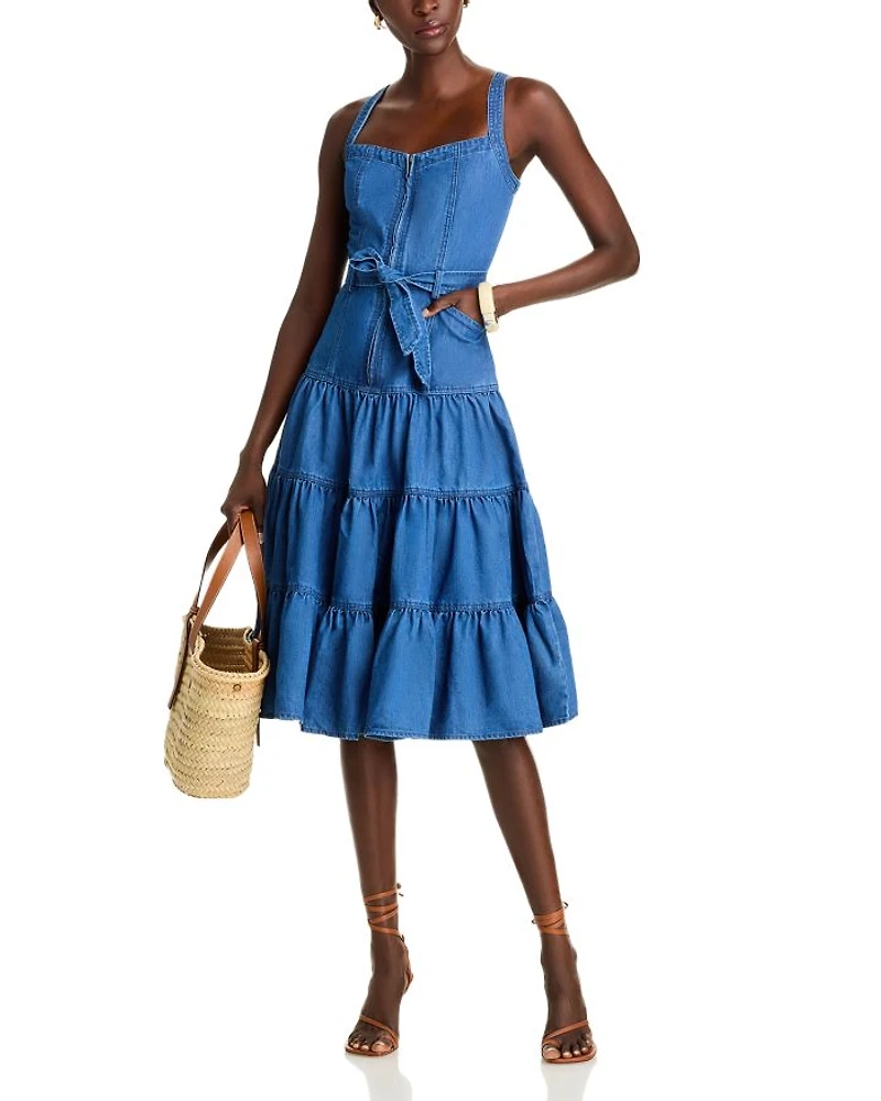 Denim Tiered Dress - Exclusive