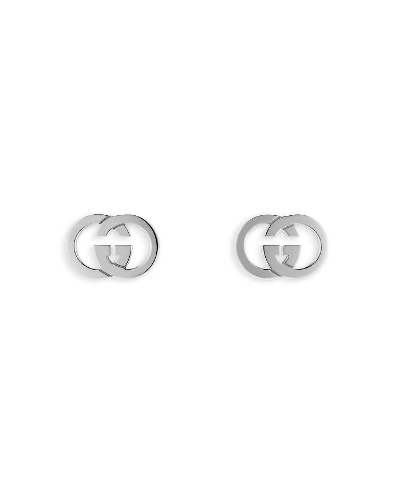 Sterling Silver Interlocking Double G Stud Earrings