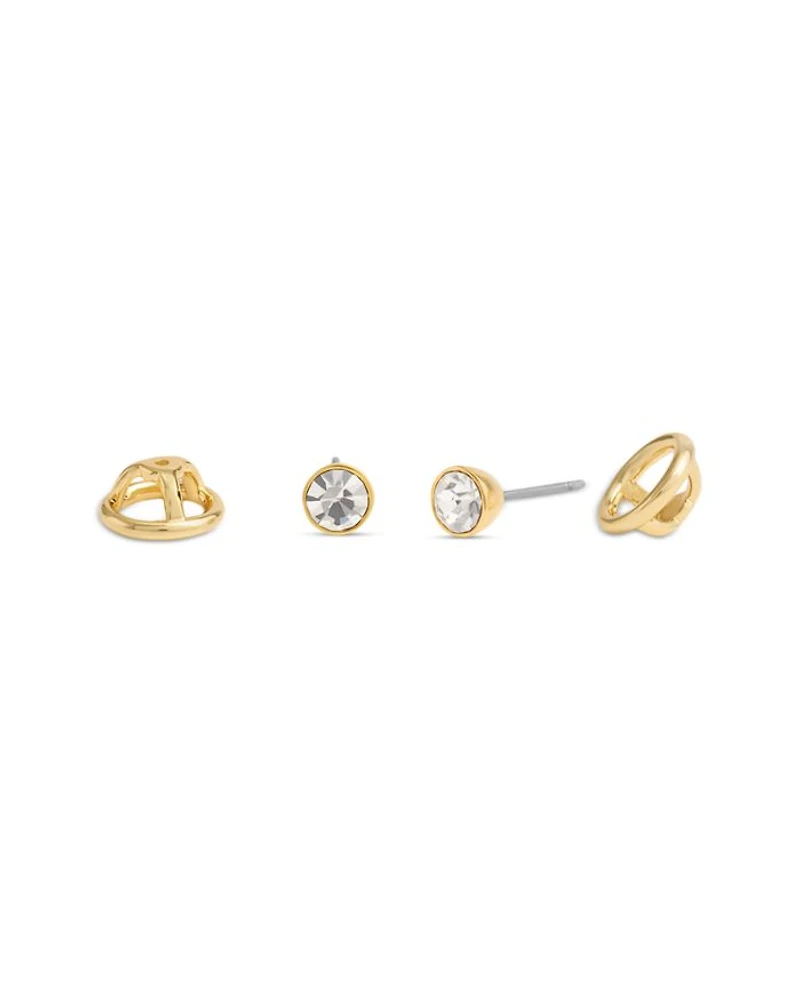 Convertible Halo Stone Stud Earrings