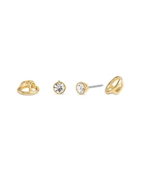 Convertible Halo Stone Stud Earrings