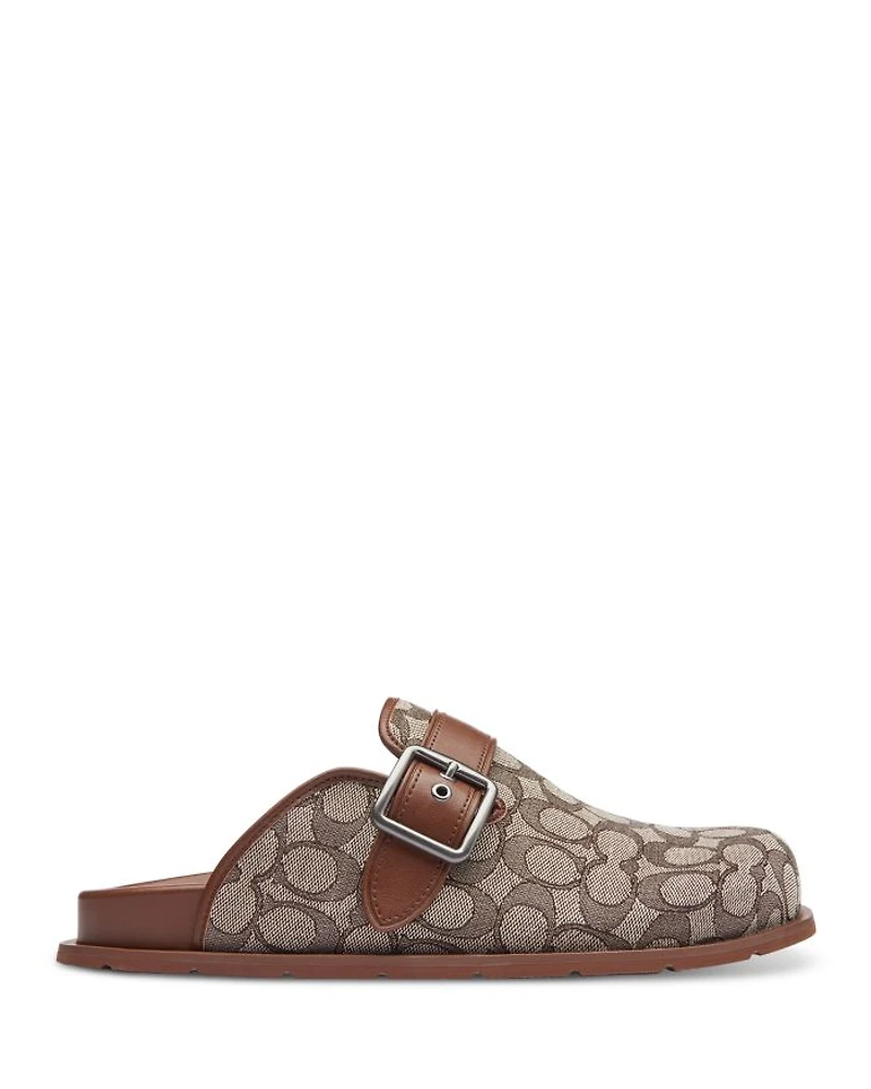 Men's Signature Jacquard Buckled Clogs