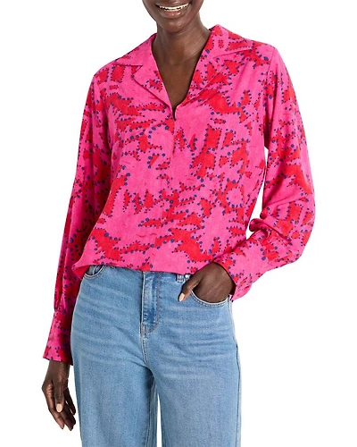 Clashy Petals Poet Blouse