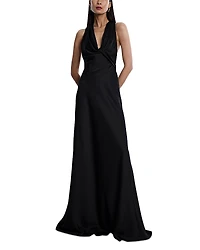 Bcbg Cowl Neck Halter Gown