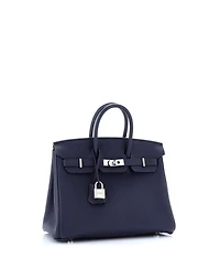 Birkin 25 Handbag Blue Togo with Palladium Hardware
